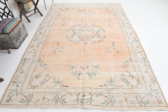 7x10 Turkish Vintage Rug,7x10 handmade rug,7x10,Turkish Rug,7x10 Wool Rug,Handmade Wool Rug, Turkey Rug,Vintage Carpet,7331
