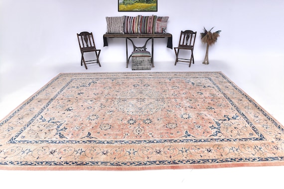 Antique Vintage Persian Rug, 10x13 Area Rug, 10x13 Red Brown Persian Oversize Rug, Large Area Rug, 10x13 Rug Oriental Style, Antique 54's,