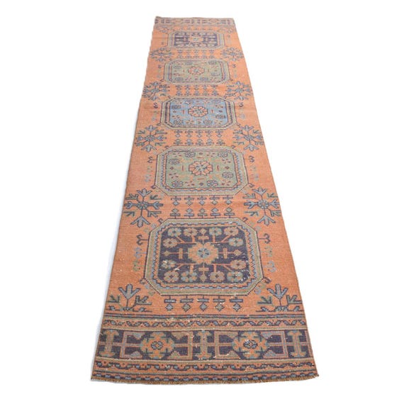 3x12 Runners, 3x12 TURKİSH VİNTAGE RUNNER, 3x12. Oushak  Runner Rug, Handmade Wool Rug, Vintage Runner, 3x12 Runner Rug, Kitchen Carpet Rugs