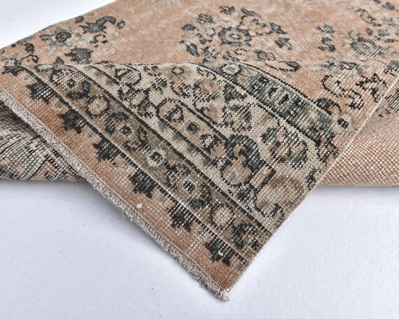 3x10 OUSHAK RUNNER RUG, 3x10 Salmon Beige Oushak Runner, 3x10 Rug, Long Handmade Wool Rug, 3x10 Runner Rug, 3x12 Turkish Runner, Hallway Rug
