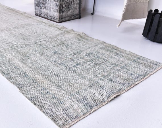 3x9 Vintage Turkish Peach Runner Rug, 3x9 Turkish Hallway Rug, Handmade Runner Rug, Vintage Home Decor, Peach Color Rug, 3x9 Hallway Runner