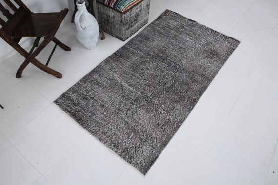 3x6 Shabby Chic Vintage Wool Rug, Handmade Wool Carpet, 3x6 Area Rug, 3x6 Rug, Gray Vintage Rug, Camouflage Room Rug, Turkish Rug 3x6, s60