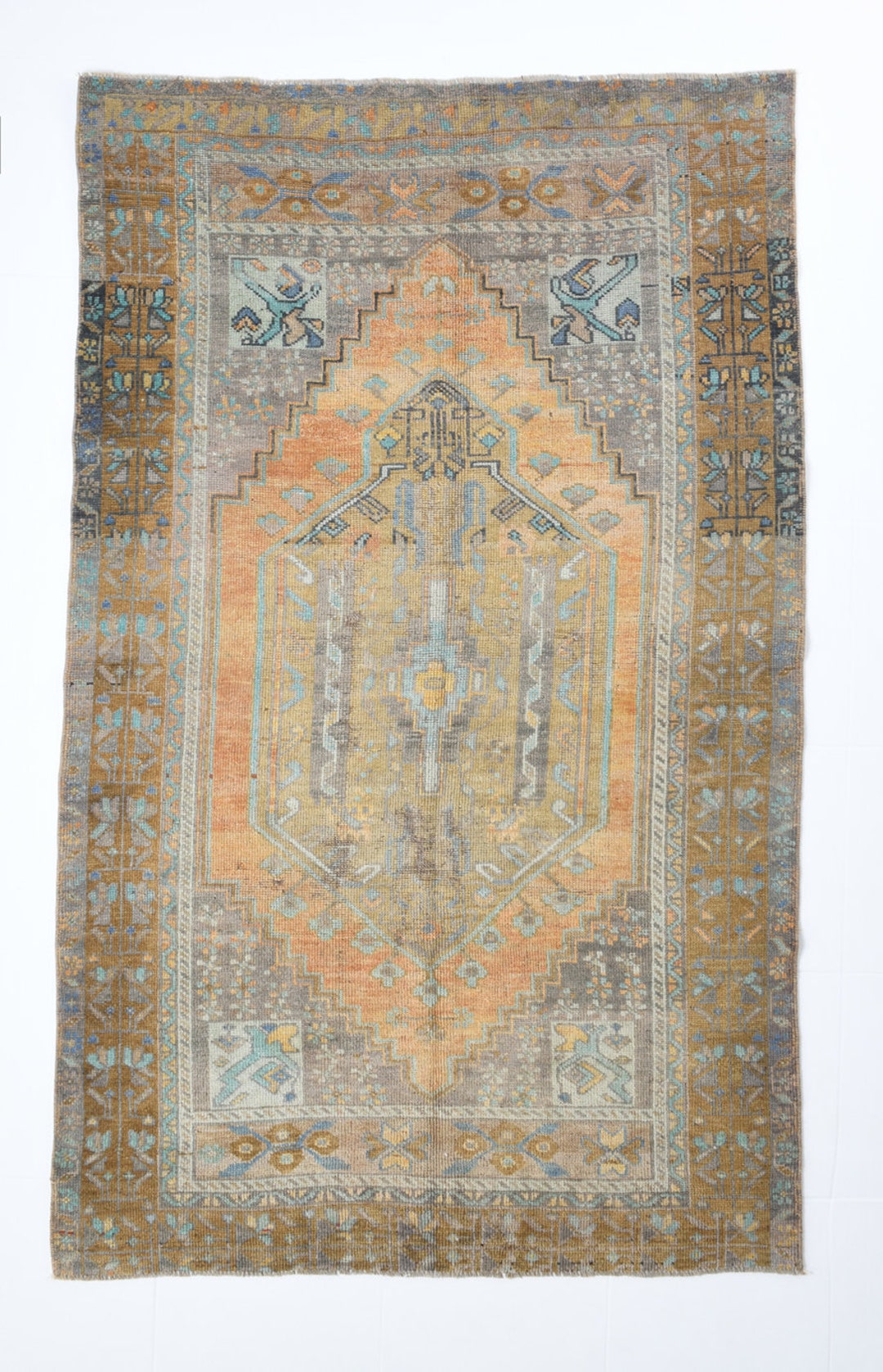 4x7 Area Rug, 4x7 MADALLION TURKISH VINTAGE Rug, 4x7 Turkish Vintage ...
