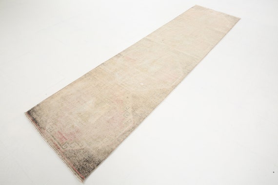 TURKEY 3x11 Turkish Vintage Oushak Rug, Runner Rug 3x11, 3x11 Rugs, Turkish Runner rug, Shabby Chic, Vintage Runner rug, Turkey rug,Rug,5874