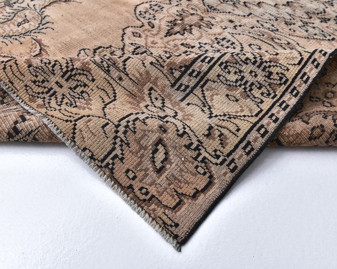 5x8 VINTAGE RUG, 5x8 Bronze Black Vintage Rug 5x8 Rug Wool