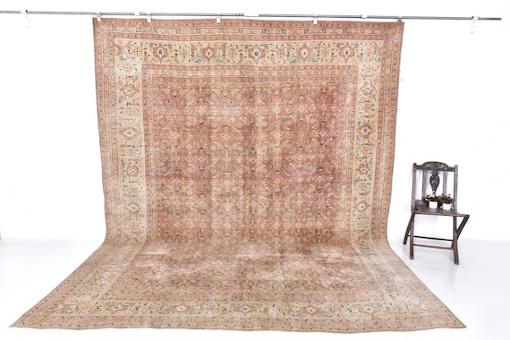 9x12 Rug, 9x12 Persian Rug, 9x12 Oversize Persian Rug, Large Area Rug, Red & Brown Persian Rug, Handmade Wool Rug, Rugs For Living Room 59s