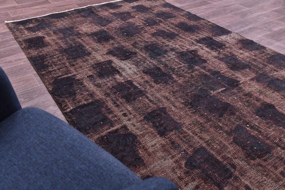 5x8 Vintage Overdyed Area Rug, Modern Home Decor, Handmade Wool, Area Rug For Living Room Bedroom
