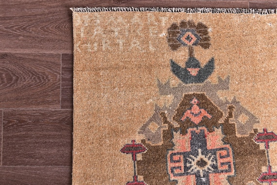 2x7 Rare Antique Turkish Runner Rug, 2x7 Signed Rug, Handmade Wool Rug, Tribal Rug, 2x7 Hallway Rug, Traditional Runner Rug, 2x7 Vintage Rug