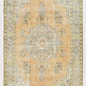5x9 Rug, 5x9 Vintage Rug, 5x9 TURKISH VINTAGE WOOL Rug, 5x9, Wool Handmade Oushak, Oriental & Madallion Style, Vintage Rug 6x9, Antique 60s