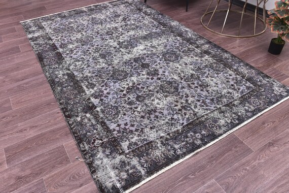 5x8 Vintage Distressed Gray Rug, Modern Home Decor, 5x8 Handmade Wool Rug, Living Room Bedroom Rug, 5x8 Vintage Rug, 5x8 Area Rug