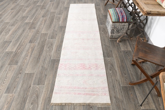 2x10 Runner Rug, 2x10 Vintage Runner, 2x10 Vintage Hemp Runner Rug, 2x10, Natural Handmade Hemp, 2x10 Rug, Pink Hemp Rug, 2x10 Hemp Runner