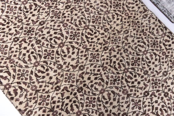 4x7 Vintage Accent Rug, Brown Cream Color, 4x7 Distressed Floral Persian Style Rug, Living Room Bedroom Decor, 4x7 Farmhouse Rug