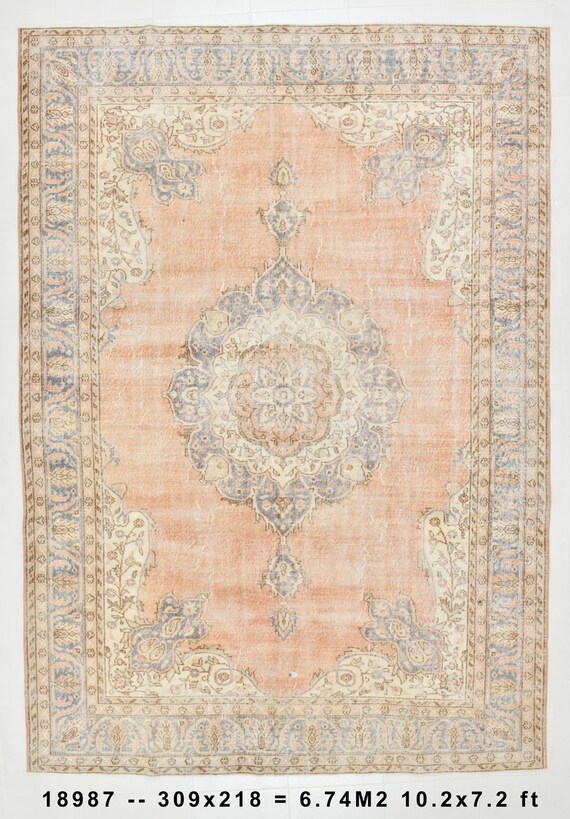 7x10 Area Rug, 7x10 OVERSIZE TURKISH VINTAGE Rug, Oversize Vintage Rug, Handmade Turkey Rug, 7x10 Vintage Rug, Faded Color Rug, 7x10 Carpets