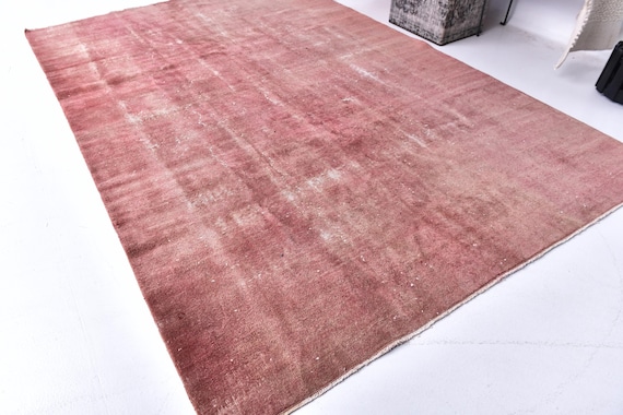 6x10 Vintage Turkish Area Rug, 6x10 Handmade Area Rug, Dusty Rose Color, 6x10 Floral Rug, Perfect For Living Room Bedroom, Large area Rug