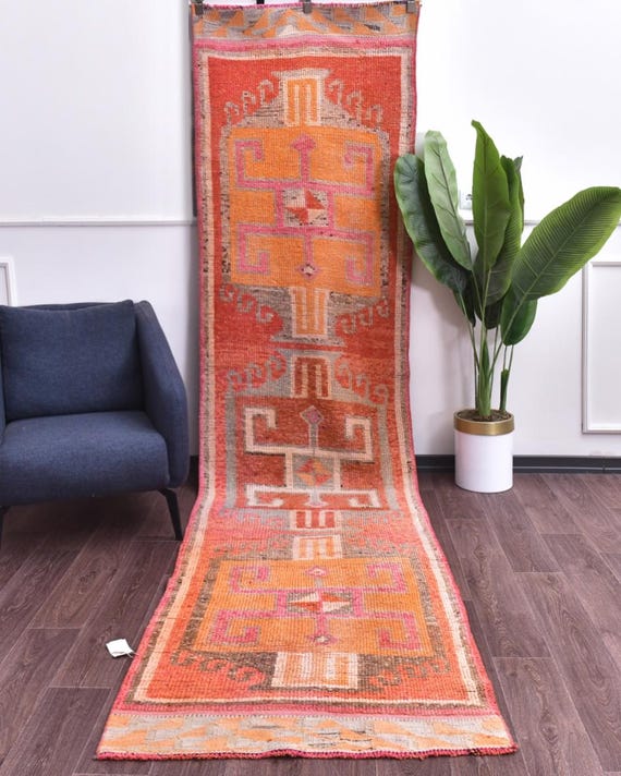 3x12 Handmade Vintage Wool Runner Rug, Rug For Hallway Kithcen, Outlet