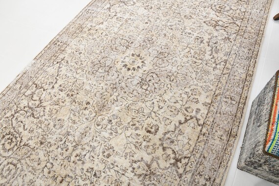 5x9 Distressed Area Rug,5x9 Persian Rug,5x9 Area Rug,Handmade Vintage Rug,Neutral Color Rug,Wool Rug,5x9 Turkish Rug,Antique Rug,5x9 Carpets