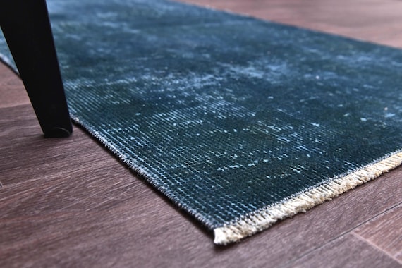 2x5 Vintage Blue Runner Rug, 2x5 Vintage Runner, 2x5 Rug, Handwoven Wool Rug, 2x5 Runner Rug, 2x5 Turkish Runner, Red Blue Runner Rug