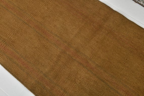 2x7 Turkish Hemp Runner Rug, Rustic Home Decor, 2x7 Vintage Hemp Runner Rug, Earth Tones Color Rug, 2x7 Runner Rug, Solid Stile Rug