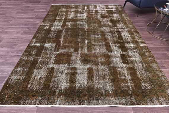 6x10 Vintage Mustard Rug, 6x10 Vintage Handmade Wool Rug, Living Room Rug, 6x10 Distressed Modern Decor Rug Farmhouse Decor, 6x10 Areas Rug,