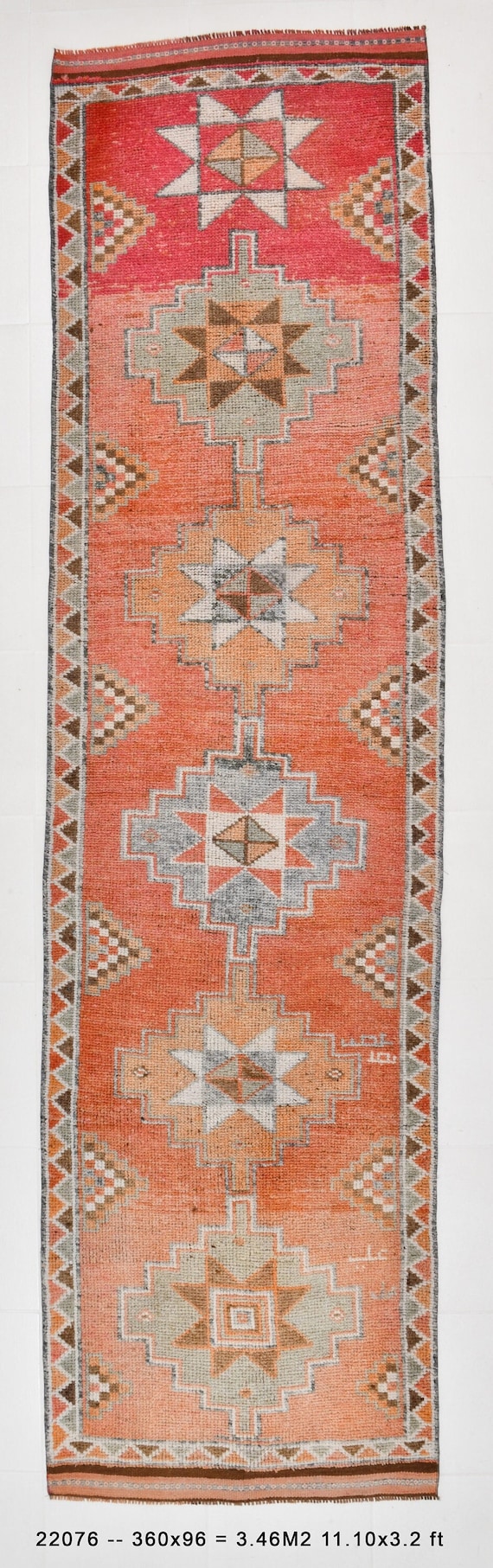 3x11 RUNNER RUG, 3x11 Turkey Vintage Turkish Runner Rug, Handmade Wool Rug, 3x11 Rug Runner, Turkey Rug, 3x11 Vintage Runner, Home Livings