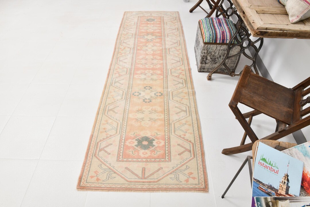 3x9 Runner Rug 3x9 Turkish Runner 3x9 Wool Handmade Oushak 3x9 Runner ...