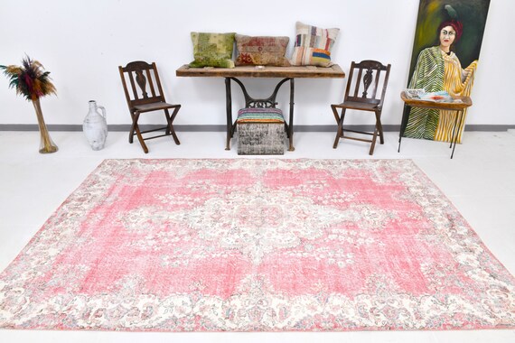 7x10 Rug, 7x10 Oversize Turkish Vintage Rug, Oversize Vintage Rug, 7x10 Oversize Rug, Large Area Rug, 1962's Rug, Vintage Carpet Rug, 7x10