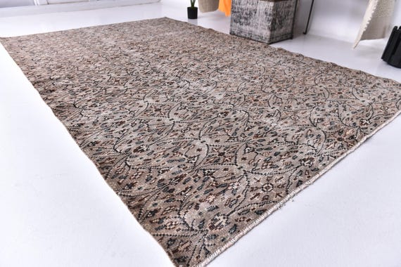 5x9 Vintage Brown Oriental Rug, 5x9 Persian Style Distressed Rug, Paisley Style Decor,  5x9 Traditional Design, Farmhouse Style Rug, 5x9 Rug