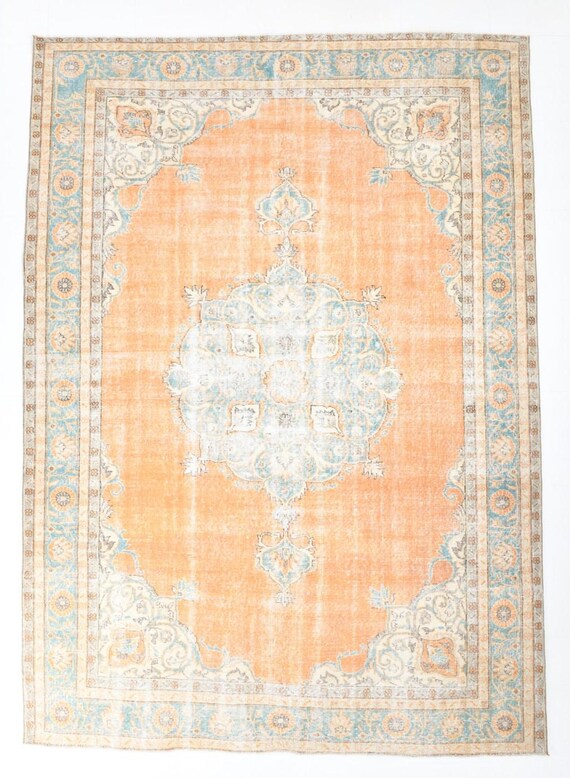 8x10 Rug, 8x10 Soft Pastel Oushak Rug, Oversize Oushak Rug, Large Area Rug, 8x10 Area Rug, Oriental Decor, Handmade Gift, Rug For Bedroom