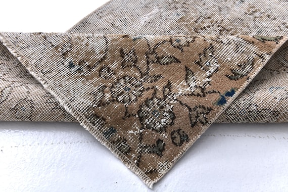 2x5 Vintage Small Runner Rug, 2x5 Pastel Color Rug, 2x5 Rug, Handwoven Wool Rug, 2x5 Hallway Rug, 2x5 Turkish Runner, Cream Pink Color Rug