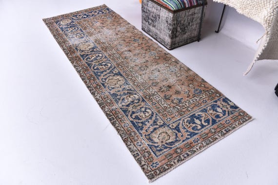 2x7 Vintage Runner Rug, Floral Runner Rug, Handmade Home Decor, 2x7 Turkish Runner, 2x7 Area Rug, Hallway Rug, Persian Style Runner Rug