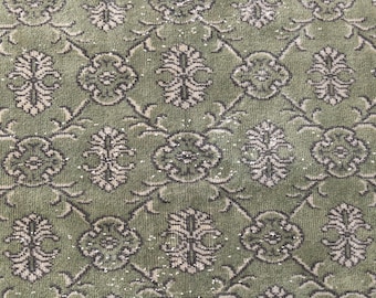 7x10 Vintage Faded Area Rug, Green Color Rug, 7x10 Handmade Wool Rug, 7x10 Area Rug, Turkish Distressed Rug, Farmhouse Decor, 7x10 Rug,