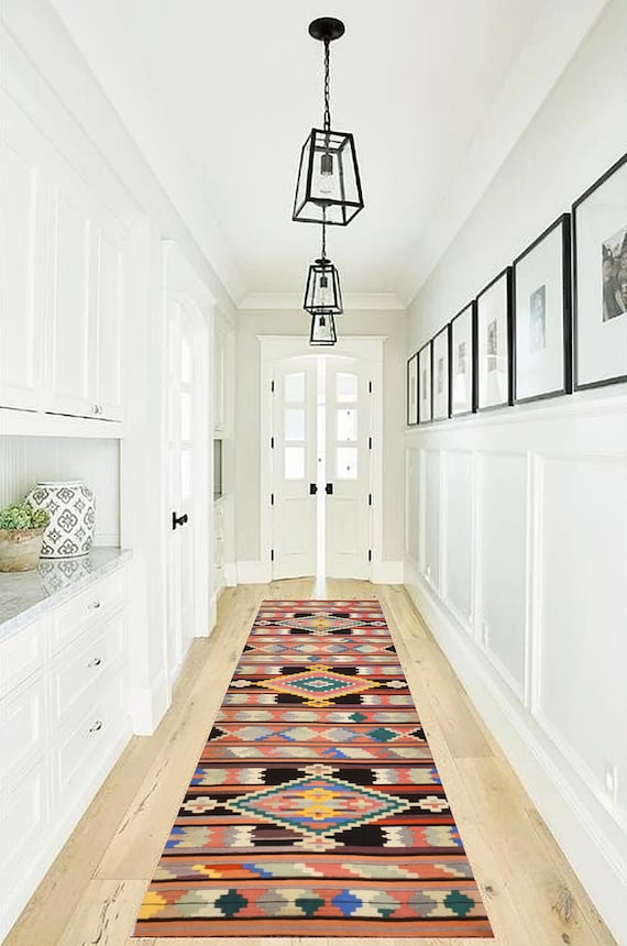 3x12 Runner Rug, 3x12 Kilim Runner, 3x12 Kilim Vintage Runner Rug, Wool Hand Woven Rug, 3x12 Rug, Geometric Kilim Rug, 3x12 Kilim Rug, Gift