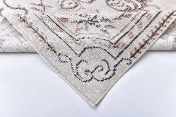 Vintage Rug, 5x9 Neutral Soft Vintage Rug, 5x9 Vintage Rug, 5x9, Handmade Wool Aesthetic, 5x9 Rugs, Beige Brown Carpet, 5x9 Turkish Rug, 54s