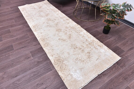 3x9 Vintage Turkish Runner Rug, 3x9 Turkish Hallway Rug, Handmade Runner Rug, Vintage Home Decor, Farmhouse Rug, 3x9 Hallway Runner
