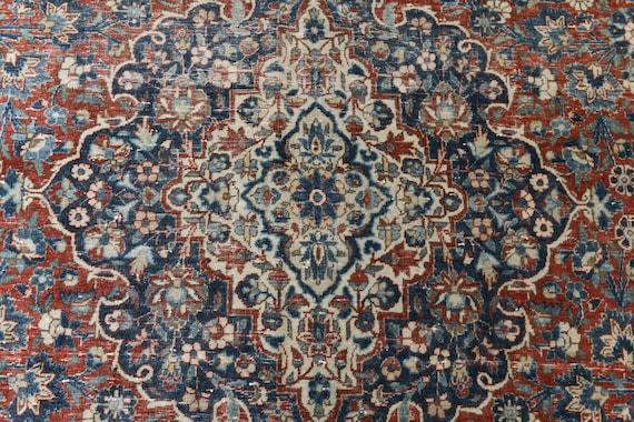 6x8 Elegant Persian Rug, Handwoven Traditional Rug, Handmade Luxury Rug, 6x8 Area Rug, Elegant Blue and Red Color Rug, Unique Home Accent