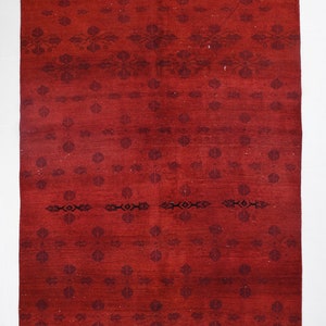 5x10 RUG, 5x10 Turkish Vintage Rug, 5x10 Oushak Rug, Overdye Rug, 5x10 Area Rug, Home Living Rugs, 5x10 Turkey Rug, 5x10 Red Vintage Rug,