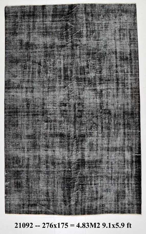 6x9 Rug, 6x9 Turkish Rug, 6x9 TURKİSH VINTAGE RUG, 6x9, Wool Handmade Oushak Rug, 6x9 Turkish Rug, Black & Gray Rug, Living Room Rug Tapis