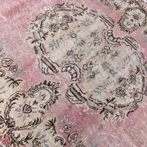 floral red 5x7 TURKISH VINTAGE RUG, 5x7 Red & Blue Vintage Rug, Aesthetic Handmade Wool Rug, Rustic Home Decor, distressed Vintage Rug 5x7.