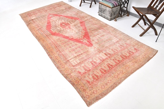 5x12 Long Vintage Area Rug, Traditional Home Decor, 5x12 Oriental Rug, 5x12 Medallion Rug, Handmade Special Rug, Distressed Bedroom Rug
