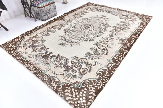 7x10 Gray & Bronze Oversized Vintage Rug, Oversized Vintage Rug, Large Area Rug, Wool Handmade Rugged Rug, 7x10 Vintage Rug, Rug For Bedroom