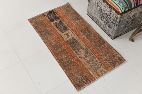 2x3 Wool Vintage Door Mat, TURKISH Rug 2x3, VINTAGE Rug, OUSHAK Rug, Shabby Chic Door Mat, Bohemian Outdoor Rug, Bohemian Rug, Door Mat 2x3