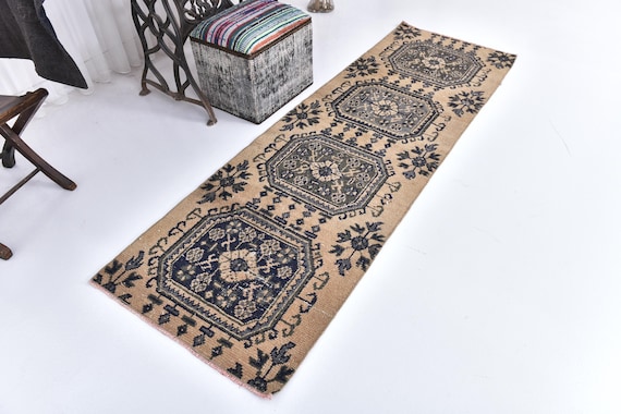 2x8 Vintage Runner Rug, Floral Runner Rug, Handmade Home Decor, 2x8 Turkish Runner, 2x8 Area Rug, Hallway Rug, Persian Style Runner Rug