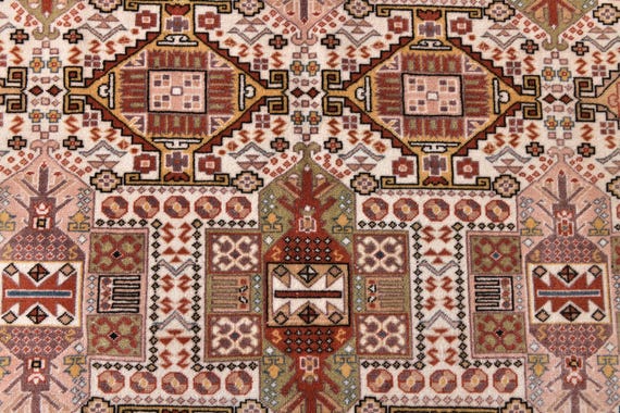 6x10 Antique Persian Style Rug, 6x10 Pale Red & Pink Vintage Rug, 6x10 Handmade Wool Rug, 6x10 Geometric Style Rug, 6x10 Pink Red Vintage