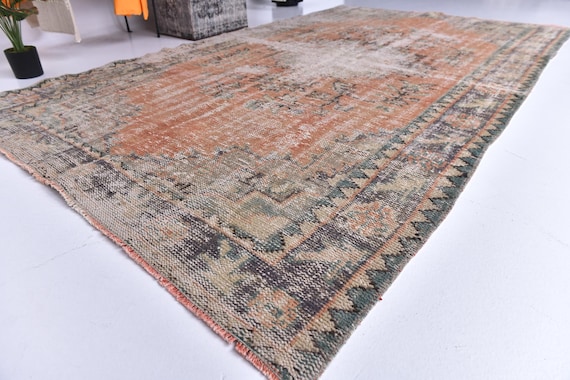5x9 Vintage Faded Oriental Rug, 5x9 Persian Style Distressed Rug, Bohemian Home Decor,  5x9 Traditional Design, Farmhouse Style Rug, 5x9 Rug