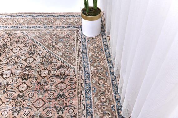 10x13 Persian Area Rug, Brown, Blue Color Rug, 10x13 Handmade Luxury Rug, Large Area Rug, 10x13 Rug, Traditional Rug, Genuine Rug 10x13
