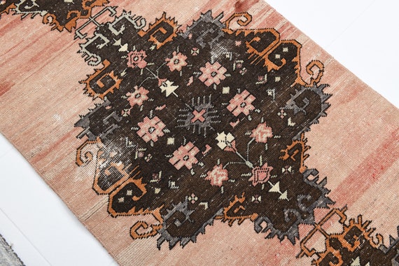 2x11 Soft Wool Vintage Runner Rug, 2x11 Vintage Runner, 2x11, Handmade WoolRug, 2x11 Rug, Long Narrow Runner Rug, Distressed Rug.