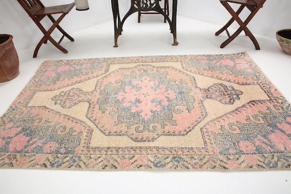 4x7 Wool Turkish Vintage Rug, 4x7 Vintage Turkish Rug, Handmade Rug, Anatolian Rug, 4x7 Area Rug, Bohemian Rug, Turkish Rug,Antique Rug,5935
