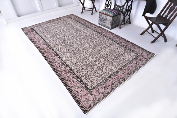 5x9 Area Rug - 5x9 Turkish Rug - 5x9 Light Pink Brown Turkish Rug - 5x9 Rugs - Aesthetic Handmade Antique - Turkish Rug 5x9 - Gift Rugs