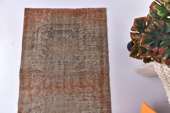 2x9 Vintage Faded Runner Rug, 2x9 Distressed Brown Beige Rug, 2x9 Long Hallway Rug, Turkish Rug, Boho Decor, 2x9 Hallway Runner Rug, 2x9 Rug