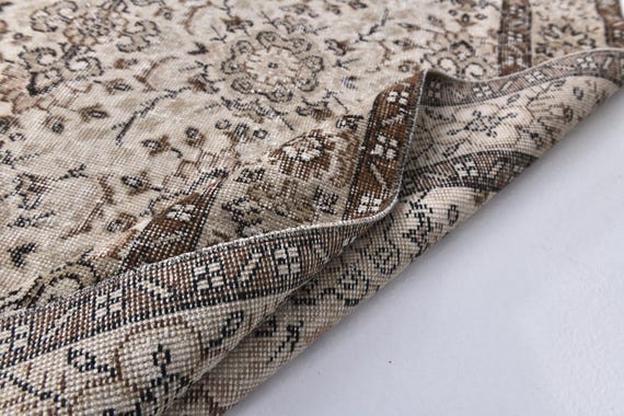 5x9 Vintage Faded Turkish Rug, 5x9 Red Blue Color,Handmade Wool Rug, Traditional Pattern, 5x9 Farmhouse Rug, 5x9 Living Room Bedroom Rug